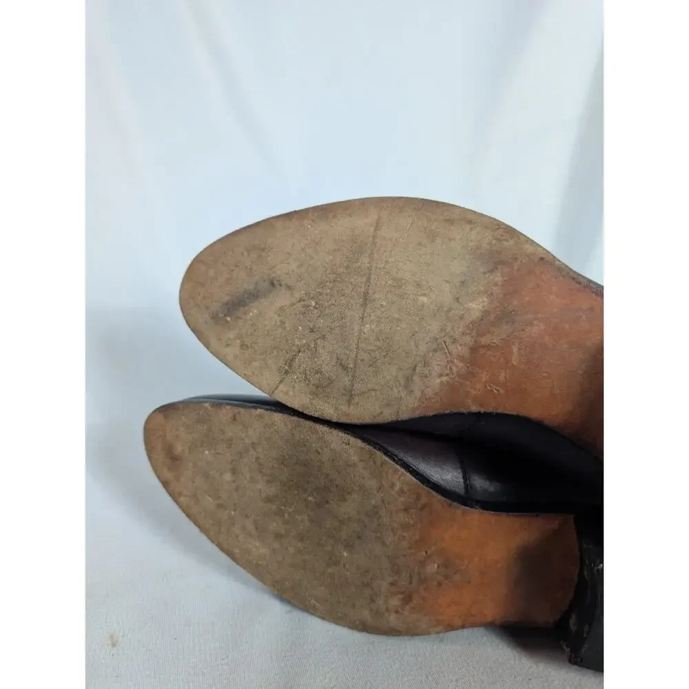 Florsheim Brown Leather Ankle Boots Zip Zipper Round Toe Flexible Insole 10.5 D